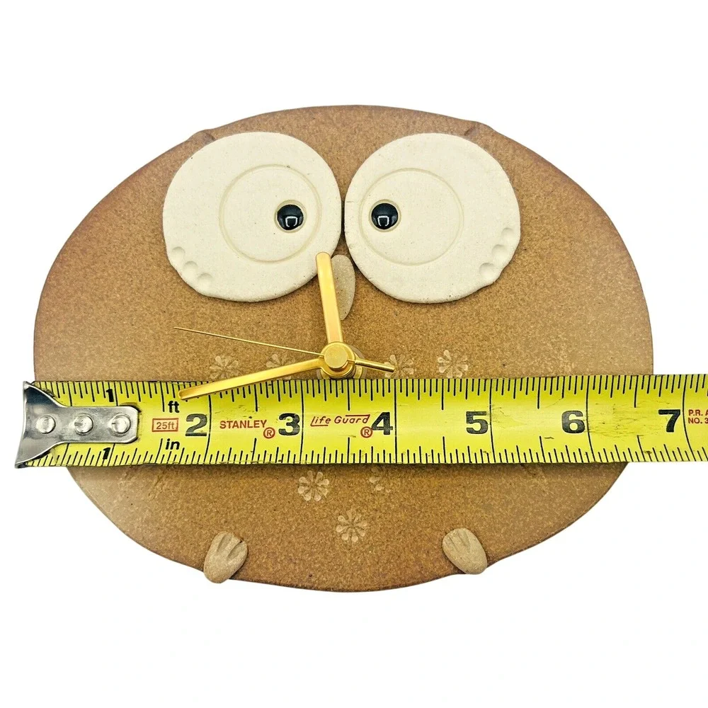 Hechimon Owl‎ Wall Clock Shigaraki Ware Ceramic Japanese Folk Art Handcrafted